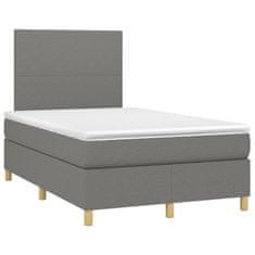 Vidaxl Box spring postelja z vzmetnico temno siva 120x190 cm blago
