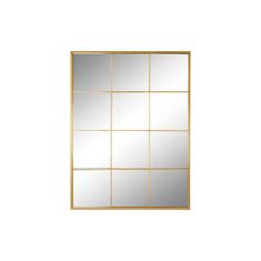 DKD Home Decor Stensko ogledalo DKD Home Decor Golden Crystal Iron Window 90 x 2 x 120 cm 90 x 1,8 x 120 cm