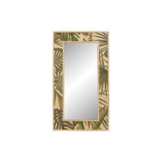 DKD Home Decor Stensko ogledalo DKD Home Decor 140 x 4 x 78 cm Crystal Natural Wood Green Tropical