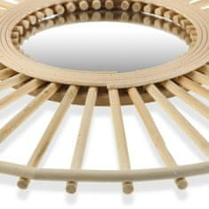 BigBuy Stensko ogledalo Versa Rattan Bambus (2 x 50 x 50 cm)