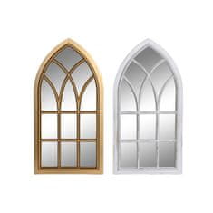 BigBuy Stensko ogledalo DKD Home Decor Crystal Golden White polipropilen Cottage Window (2 enoti)