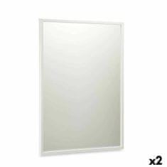 BigBuy Stensko ogledalo 50 x 72 cm Bela MDF les (2 enoti)