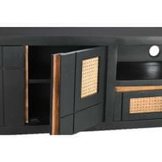 NEW TV omarica DKD Home Decor Črna Ratan Mangov les (145,5 x 40,5 x 60 cm)