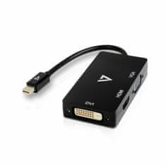 Miramarket Mini Adapter DisplayPort v VGA/DVI/HDMI V7 V7MDP-VGADVIHDMI-1E Črna