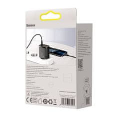 BASEUS Baseus kompaktni hitri polnilec, 2xUSB, USB-C, PD, 3A, 30W (črn)