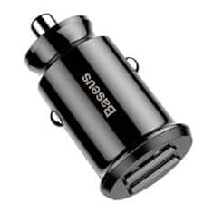 BASEUS Baseus Grain 2x USB 5V 3,1A polnilec za avto (črn)