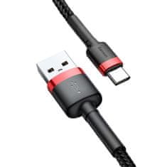 BASEUS Baseus Cafule USB-C kabel 2A 3m (črn+rdeč)