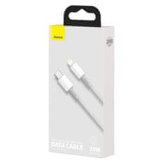 BASEUS Kabel USB-C z Lightning Baseus z visoko gostoto pletenine, 20 W, PD, 2 m (bel)