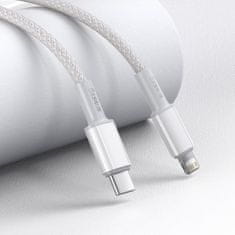 BASEUS Kabel USB-C z Lightning Baseus z visoko gostoto pletenine, 20 W, PD, 2 m (bel)