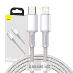 BASEUS Kabel USB-C z Lightning Baseus z visoko gostoto pletenine, 20 W, PD, 2 m (bel)