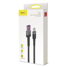 BASEUS Baseus Cafule USB-C kabel Huawei SuperCharge, QC 3.0, 5A 1m (črna + siva)