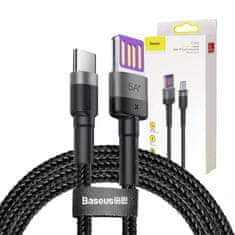 BASEUS Baseus Cafule USB-C kabel Huawei SuperCharge, QC 3.0, 5A 1m (črna + siva)