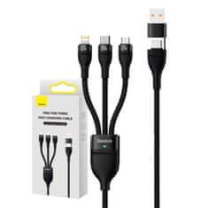 BASEUS Kabel USB 3v1 Baseus Flash Series 2, USB-C + micro USB + Lightning, 100 W, 1,2 m (črn)