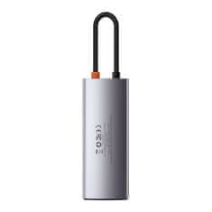 BASEUS Vozlišče 5v1 Baseus Metal Gleam Series, USB-C do 3x USB 3.0 + HDMI + USB-C PD