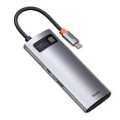 BASEUS Vozlišče 5v1 Baseus Metal Gleam Series, USB-C do 3x USB 3.0 + HDMI + USB-C PD