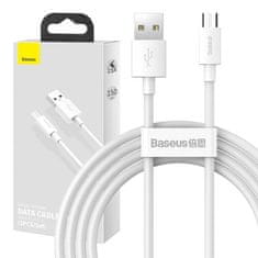 BASEUS Baseus Simple Wisdom Data Cable Kit USB to Micro 2.1A (2PCS/Set) 1.5m White