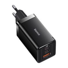 BASEUS Stenski polnilec Baseus GaN5 Pro 2xUSB-C + USB, 65W (črn)