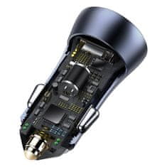 NEW Baseus Golden Contactor Pro, USB + USB-C, QC4.0+, PD, SCP, 40W (šara) + kabel USB-C do iP 1m (czarny)