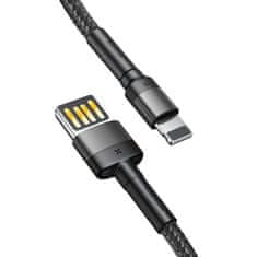 BASEUS Kabel USB Lightning (obojestranski) Baseus Cafule 2,4A 1 m (sivo-črni)