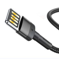 BASEUS Kabel USB Lightning (obojestranski) Baseus Cafule 2,4A 1 m (sivo-črni)