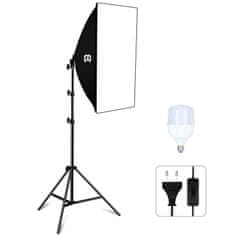 NEW Studijski set Puluz softbox 50x70cm, stativ, LED žarnica 1 kos PU5070EU