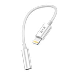 Vipfan Kabel L07 Lightning za mini jack 3,5 mm AUX, 10 cm (bel)