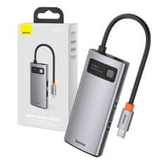 BASEUS Vozlišče 4v1 Baseus Metal Gleam Series, USB-C na USB 3.0 + USB 2.0 + HDMI + USB-C PD