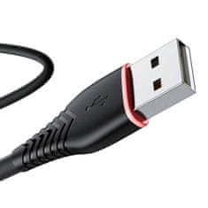 Vipfan Kabel USB na Lightning VFAN Anti-Break X01, 3A, 1m (črn)