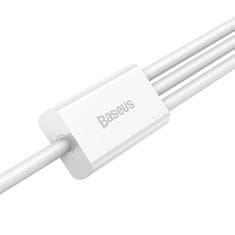 BASEUS Hitro polnjenje USB do M+L+C Baseus Superior Data 3,5A 1m (bela)