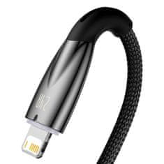 BASEUS Kabel USB za Lightning Baseus Glimmer Series, 2,4 A, 2 m (črn)