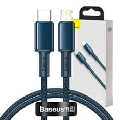 BASEUS Baseus pleteni kabel visoke gostote Type-C z Lightning, PD, 20 W, 1 m (modri)