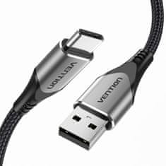 Vention Kabel USB 2.0 A na USB-C Vention CODHC 3A 0,25 m sive barve