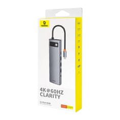 NEW Vozlišče 11v1 Baseus StarJoy Metal Glam Series, USB-C do HDMI +VGA + 3 x USB 3.0 + USB 2.0 + USB-C PD + RJ45 + SD/TF +3,5 mm