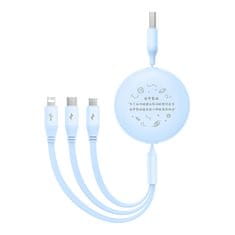 BASEUS Polnilni kabel 3v1 Baseus USB na USB-C, USB-M, Lightning 3,5A, 1,1 m (modri)