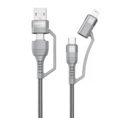 DUDAO Kabel USB Dudao L20xs 4v1 USB-C / Lightning / USB-A 2,4A, 1 m (siv)