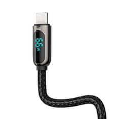 BASEUS Baseus zaslonski kabel USB na Type-C, 66 W, 1 m (črn)