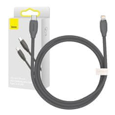 BASEUS Baseus Jelly kabel USB-C na Lightning, 20 W, 1,2 m (črn)