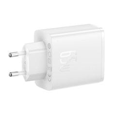 BASEUS Stenski polnilec Baseus OS-Cube Pro 2xUSB-C + USB, 65W (bela)