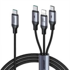 Joyroom kabel speedy usb joyroom sa21-1t3, 3 v 1/ 30w/kabel 1,2m (črn)