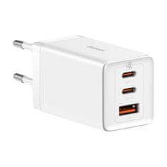 BASEUS Stenski polnilec Baseus GaN5 Pro 2xUSB-C + USB, 65W (bela)