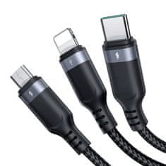 Joyroom joyroom usb kabel s-1t3018a18 3in1 / 3.5a / 1.2m (črn) - odprodaja