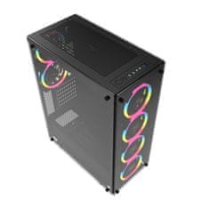 NEW Računalniško ohišje Darkflash Phantom + 6 ventilatorjev (črno)