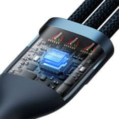 BASEUS 3in1 USB cable Baseus USB 3in1 Baseus Flash Series, USB-C + Micro + Lightning 66W, 1.2m (blue)