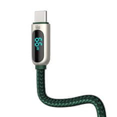 BASEUS Baseus zaslonski kabel USB na Type-C, 66 W, 1 m (zelen)