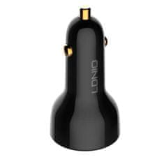 LDNIO LDNIO C101 Car Charger, USB + USB-C, 100W + USB-C to Lightning Cable (Black)