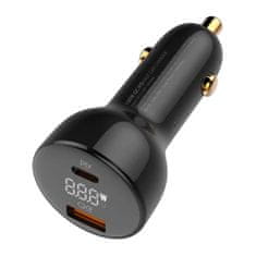 LDNIO LDNIO C101 Car Charger, USB + USB-C, 100W + USB-C to USB-C Cable (Black)