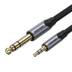 Vention Avdio kabel 3,5 mm TRS na 6,35 mm BAUHF 1 m sive barve