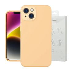 BASEUS Baseus Liquid Silica Gel Case za iPhone 14 (sunglow)+ kaljeno steklo + komplet za čiščenje