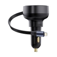 NEW Avtomobilski polnilec Baseus Enjoyment Pro s kablom lightning + USB-C , 55 W (črn)