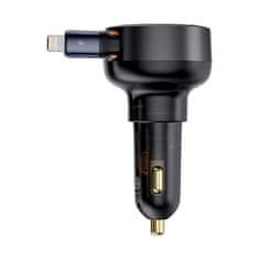 NEW Avtomobilski polnilec Baseus Enjoyment Pro s kablom lightning + USB-C , 55 W (črn)